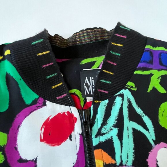 Ali Miles Womens 8 M Full Zip Artsy Whimsical Print Jacket Vintage Maximalist - Picture 6 of 9